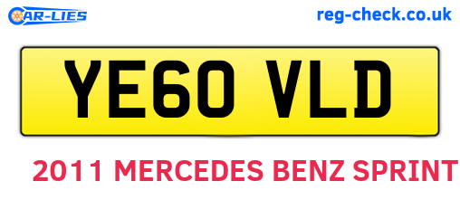 YE60VLD are the vehicle registration plates.