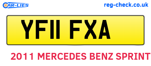 YF11FXA are the vehicle registration plates.