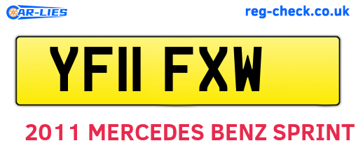 YF11FXW are the vehicle registration plates.