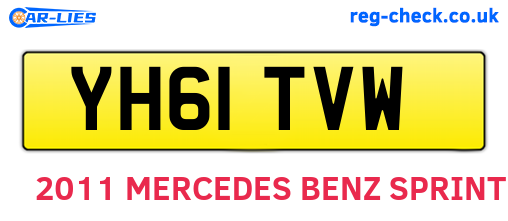 YH61TVW are the vehicle registration plates.