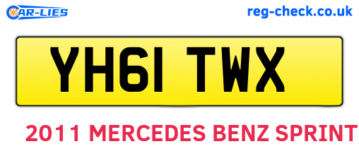 YH61TWX are the vehicle registration plates.