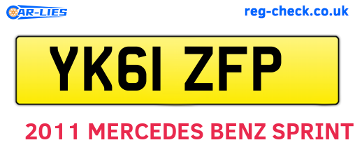 YK61ZFP are the vehicle registration plates.