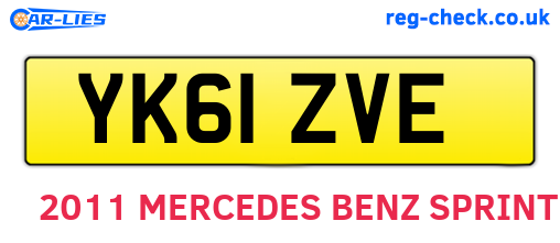 YK61ZVE are the vehicle registration plates.