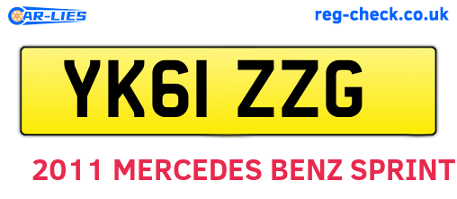 YK61ZZG are the vehicle registration plates.