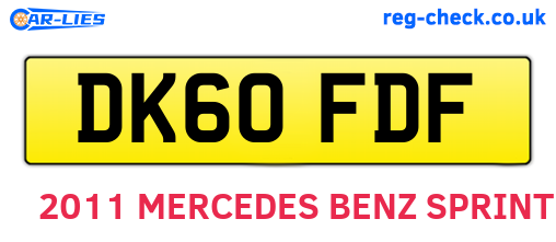DK60FDF are the vehicle registration plates.