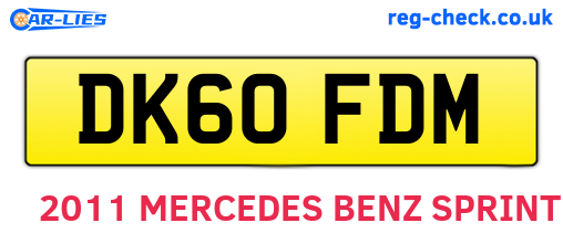 DK60FDM are the vehicle registration plates.