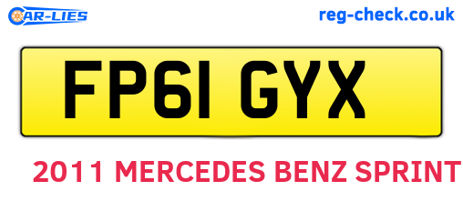 FP61GYX are the vehicle registration plates.