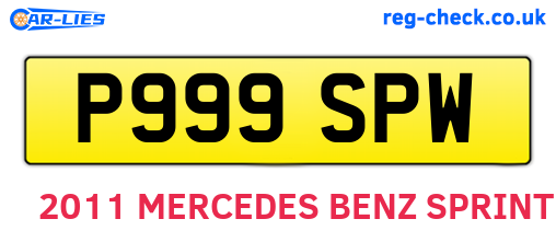 P999SPW are the vehicle registration plates.