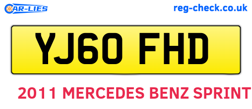 YJ60FHD are the vehicle registration plates.