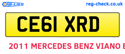 CE61XRD are the vehicle registration plates.