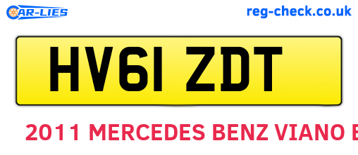 HV61ZDT are the vehicle registration plates.