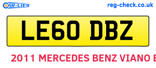 LE60DBZ are the vehicle registration plates.