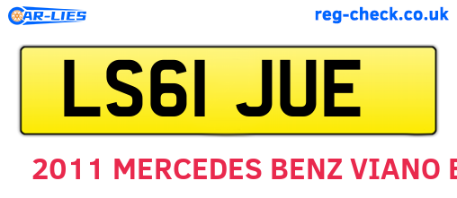 LS61JUE are the vehicle registration plates.