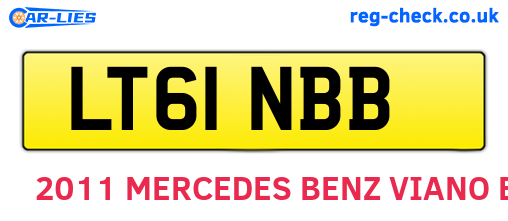 LT61NBB are the vehicle registration plates.
