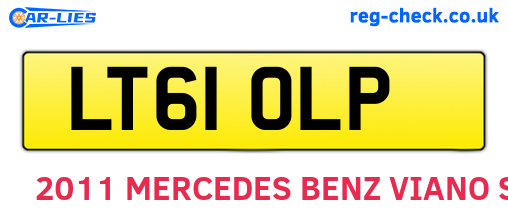 LT61OLP are the vehicle registration plates.
