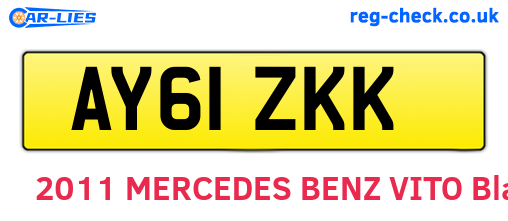 AY61ZKK are the vehicle registration plates.