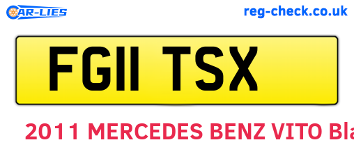FG11TSX are the vehicle registration plates.