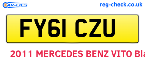 FY61CZU are the vehicle registration plates.