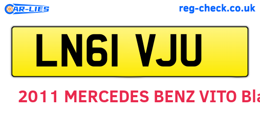 LN61VJU are the vehicle registration plates.