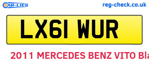 LX61WUR are the vehicle registration plates.