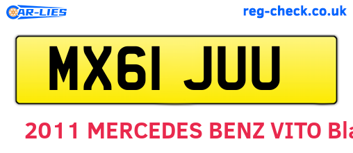 MX61JUU are the vehicle registration plates.