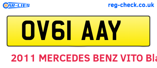 OV61AAY are the vehicle registration plates.