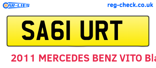 SA61URT are the vehicle registration plates.
