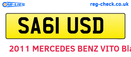 SA61USD are the vehicle registration plates.