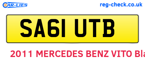 SA61UTB are the vehicle registration plates.