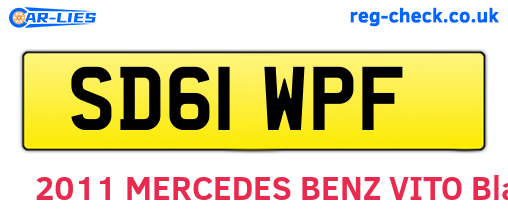 SD61WPF are the vehicle registration plates.