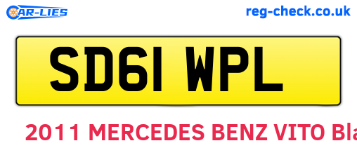 SD61WPL are the vehicle registration plates.