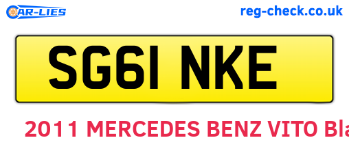 SG61NKE are the vehicle registration plates.