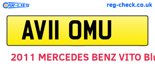AV11OMU are the vehicle registration plates.