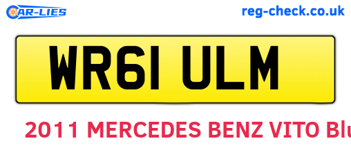 WR61ULM are the vehicle registration plates.