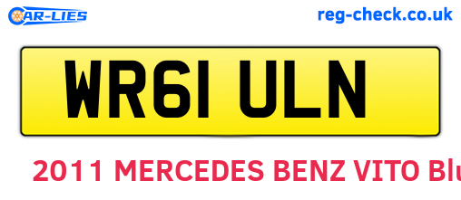 WR61ULN are the vehicle registration plates.
