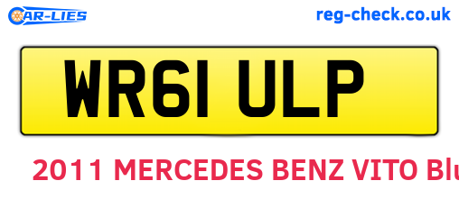 WR61ULP are the vehicle registration plates.