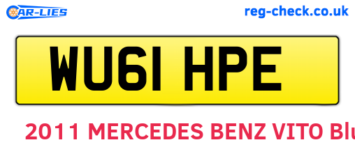 WU61HPE are the vehicle registration plates.