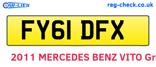 FY61DFX are the vehicle registration plates.