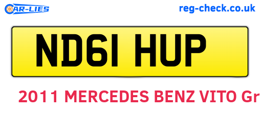 ND61HUP are the vehicle registration plates.