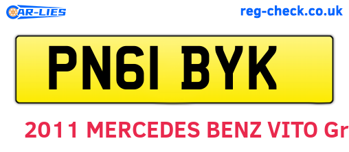 PN61BYK are the vehicle registration plates.