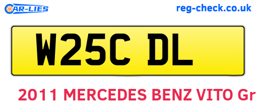 W25CDL are the vehicle registration plates.
