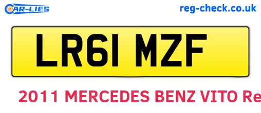 LR61MZF are the vehicle registration plates.