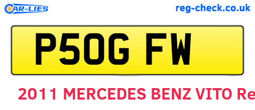 P50GFW are the vehicle registration plates.