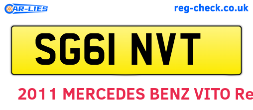 SG61NVT are the vehicle registration plates.