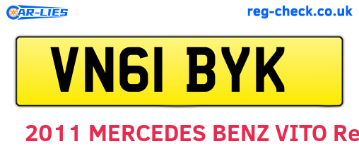 VN61BYK are the vehicle registration plates.