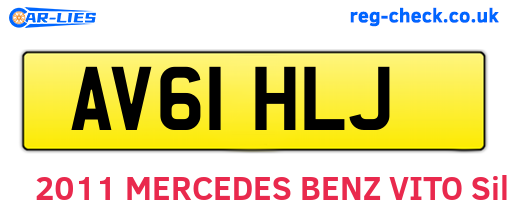 AV61HLJ are the vehicle registration plates.