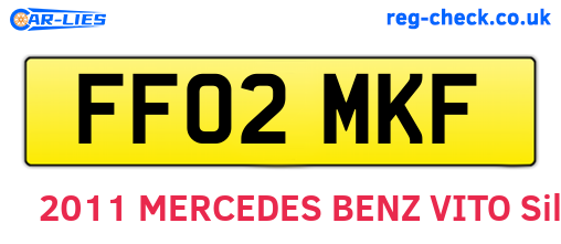 FF02MKF are the vehicle registration plates.