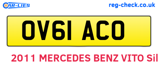 OV61ACO are the vehicle registration plates.