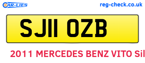 SJ11OZB are the vehicle registration plates.