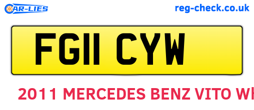 FG11CYW are the vehicle registration plates.